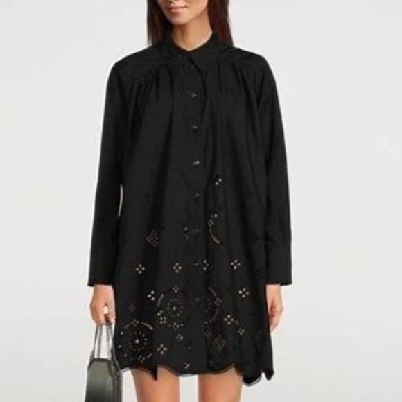 GANNI Broderie Anglais Shirt Dress/Tunic